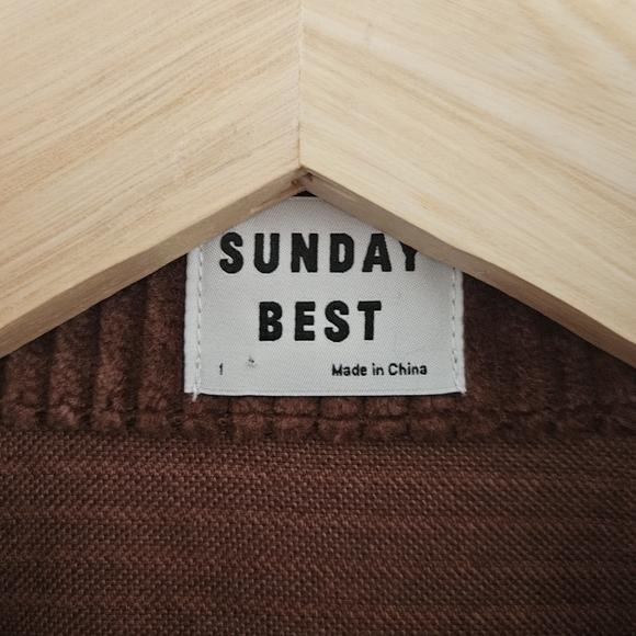 Aritzia Sunday Best Tilly Shirt Jacket Size 1 Brown Corduroy Oversized Shacket - Picture 11 of 14